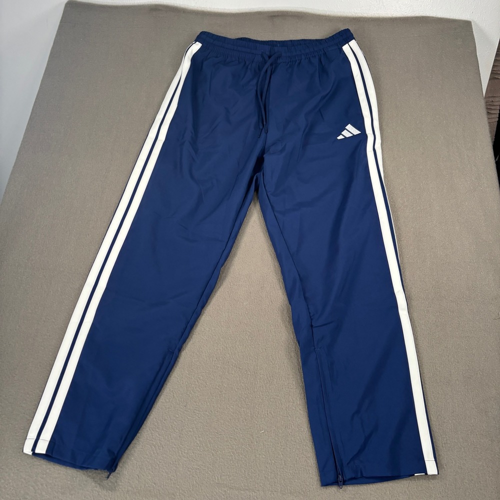 Adidas Essentials Stanford 3-Stripes Pants Mens Size L Dark Blue White JE6400